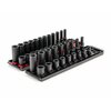 Tekton 3/8 Inch Drive 6-Point Impact Socket Set with Rails, 42-Piece (5/16-3/4 in., 8-19 mm) SID91216